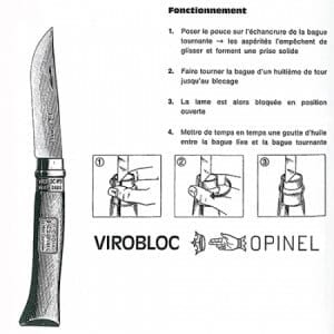 Noże Opinel - blokada Virobloc Noże Opinel - blokada Virobloc