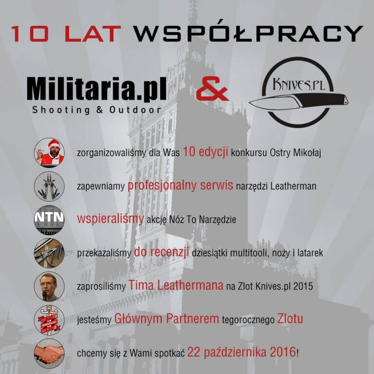 Infografika - 10 lat współpracy Militaria.pl & Knives.pl zlot knives.pl